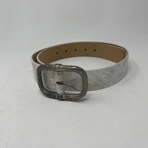 STREETS AHEAD VINTAGE GOLD WHITE METALLIC BELT - Picture 2 of 5